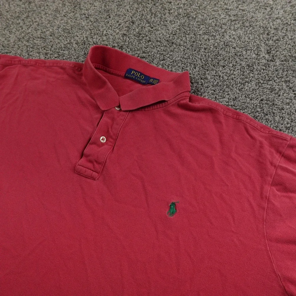 Ralph Lauren Polo Shirt Mens‎ 3XB Red Pique Pony Logo Golf Short Sleeve Preppy
